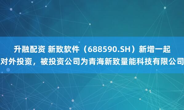 升融配资 新致软件（688590.SH）新增一起对外投资，被投资公司为青海新致量能科技有限公司